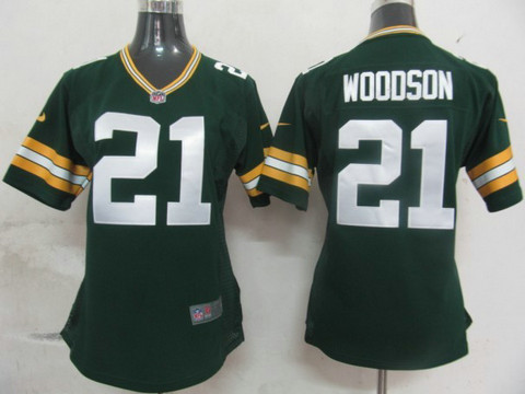 Green Bay Packers 21 Woodson Authentic Game Green Nike nfl Women Jerseys